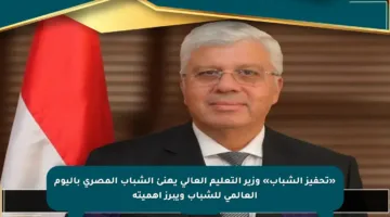 «تحفيز الشباب» وزير التعليم العالي يهنئ الشباب المصري باليوم العالمي للشباب ويبرز أهميته